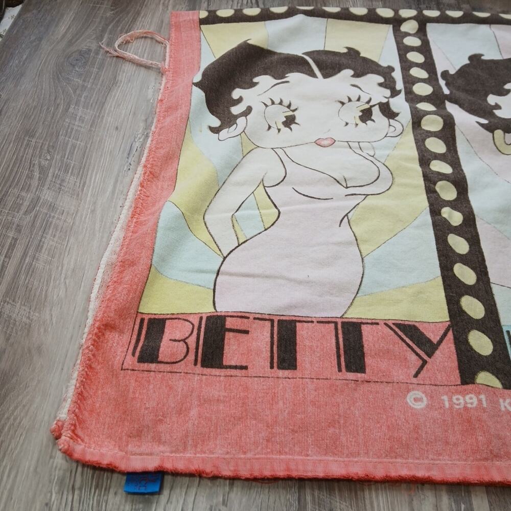 Vintage 1991 Betty Boop Towel KFS Fleischer Studio Jay Franco Taiwan 100% Cotton - Picture 7 of 16